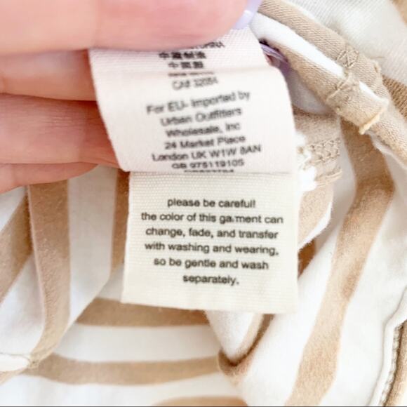 We The Free Mylo Tan White Striped Halter Tank Top Large - Picture 8 of 8